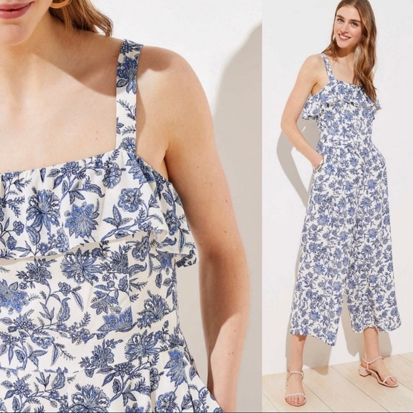 LOFT blue and white flower jumper - Picture 2 of 3